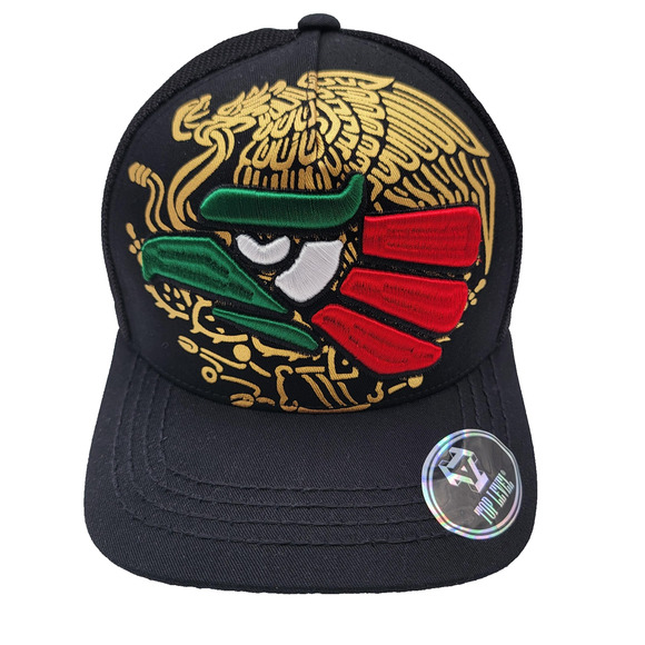 Top Level Hat Cap Snap Back Mesh Embroidered Mexico Flag Eagle Trucker Mens - Picture 1 of 8